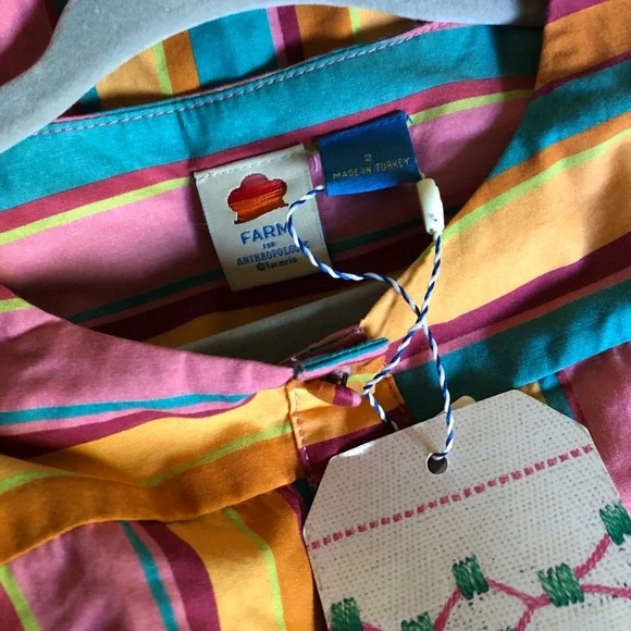 Anthropologie FARM Rio Rainbow Stripe Tassel Dress Kids Girls 2T NWT - Picture 9 of 11